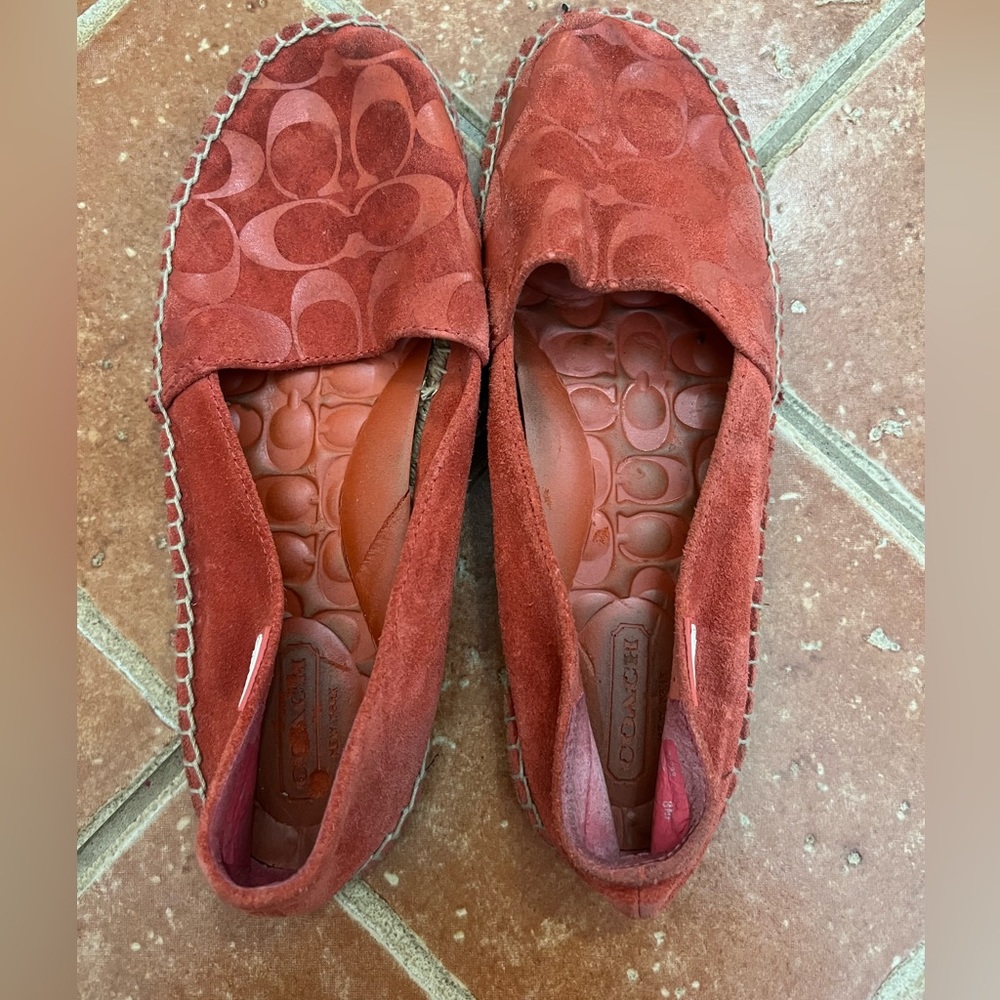 Coach red  suede espadrilles
